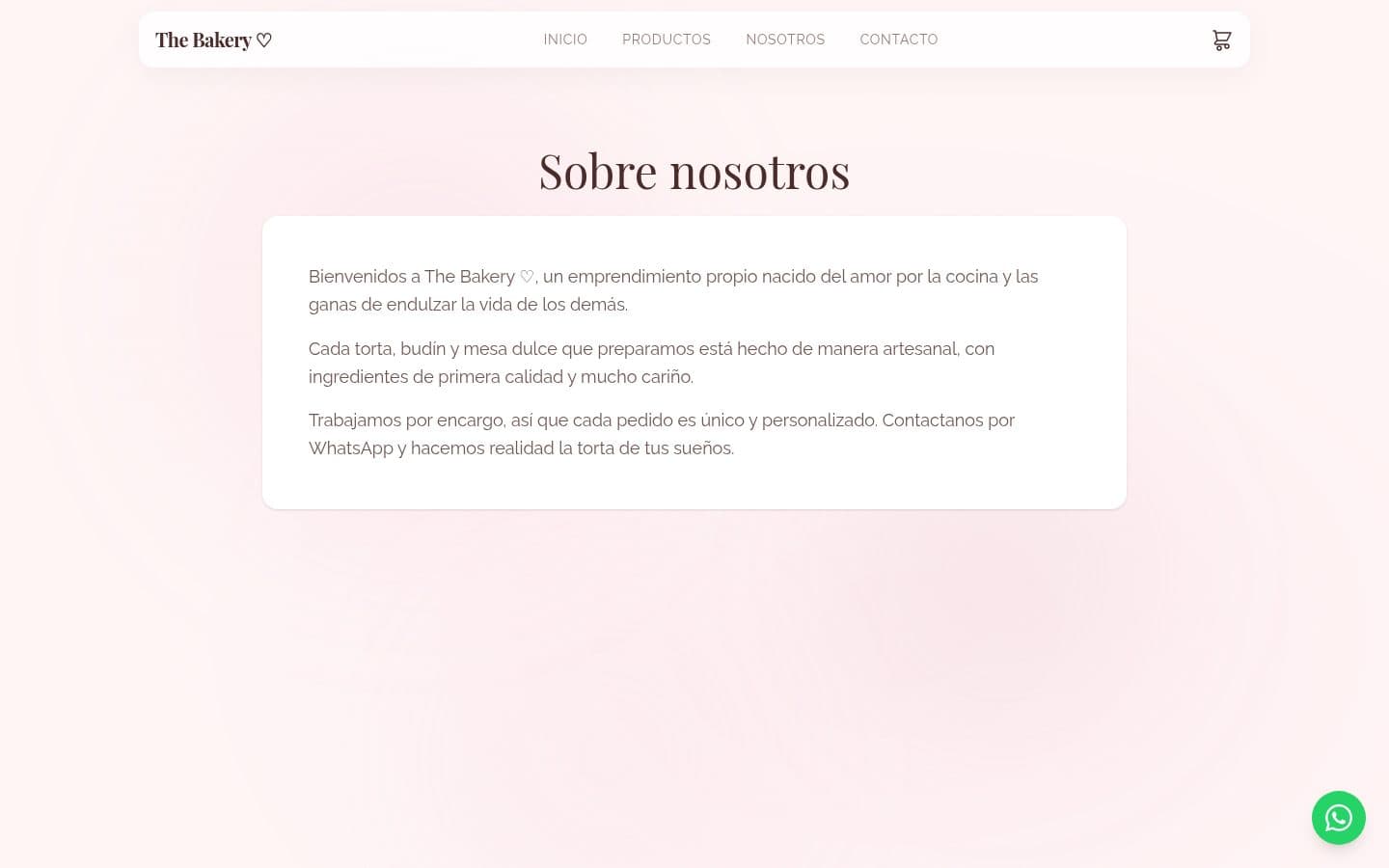 Página 'Sobre nosotros' con la historia del emprendimiento